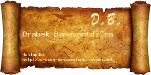 Drabek Bonaventúra névjegykártya